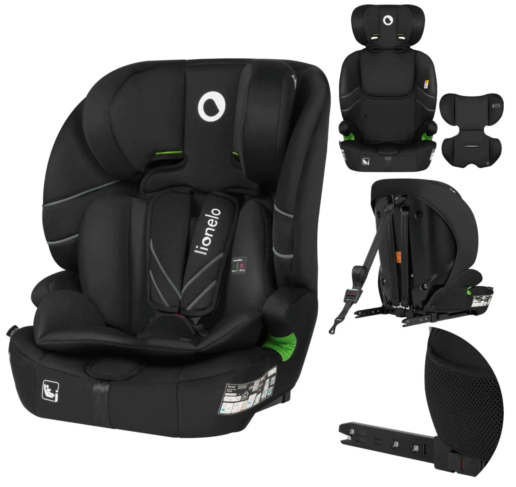 Автокресло Lionelo Isofix Levi Fix, 9-36 кг, Черное foto