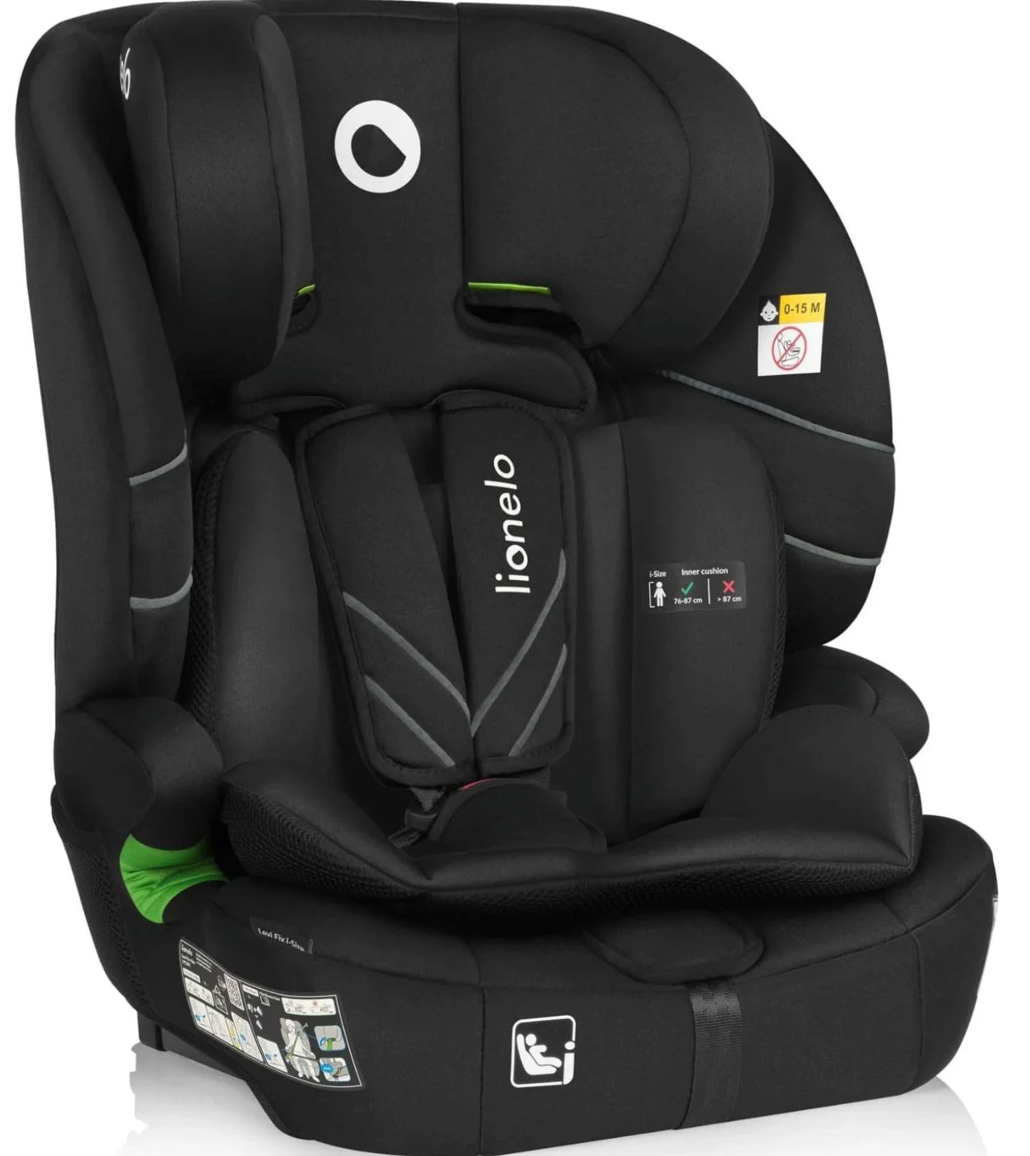 Автокресло Lionelo Isofix Levi Fix, 9-36 кг, Черное foto