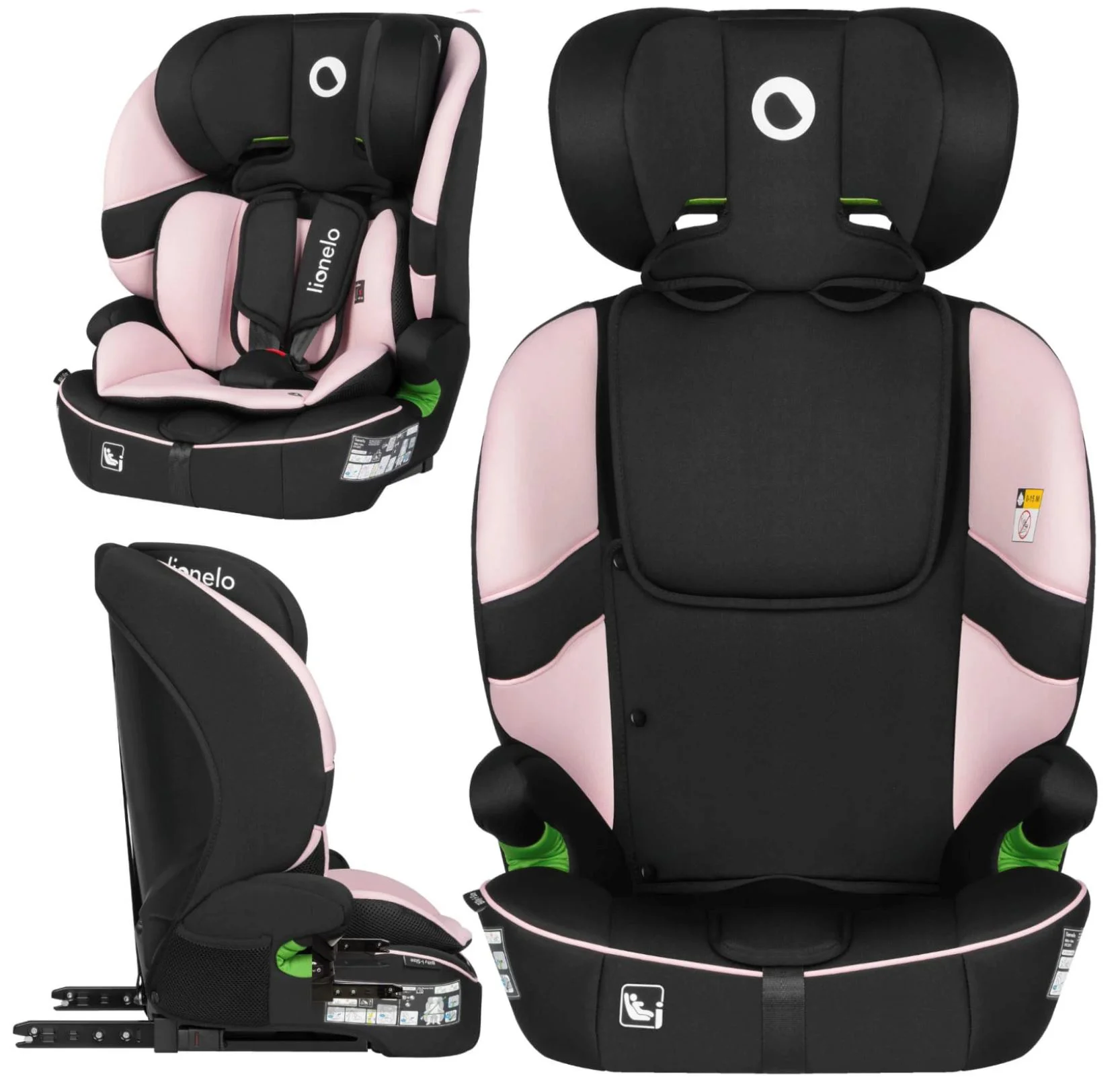 Scaun auto Lionelo Isofix Billy, 9-36 kg, Roz foto