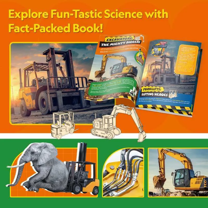 Puzzle 3D CubicFun Excavator si Stivuitor foto