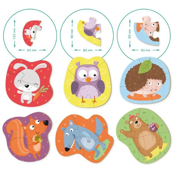 Puzzle 6 in 1 Dodo Animale de padure foto