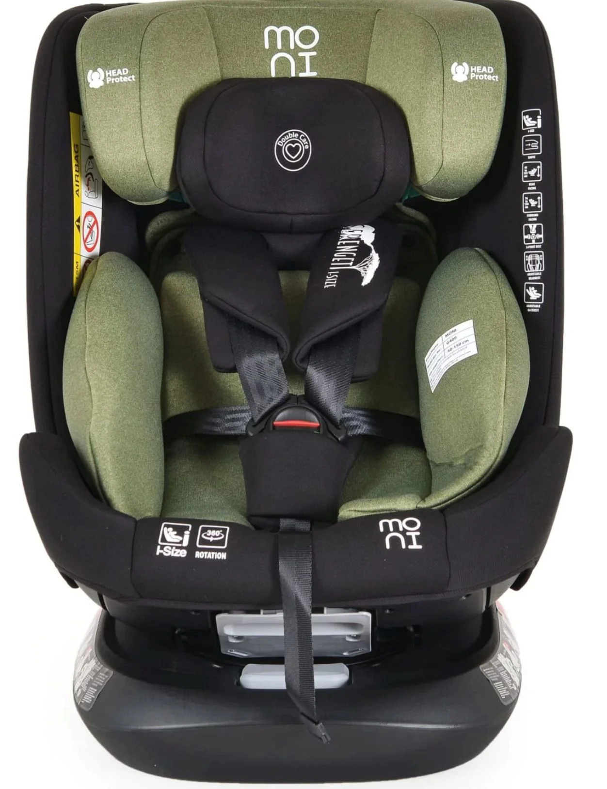 Автокресло Moni Isofix 360 Serengeti Sky, 0-36 кг, Зеленое foto