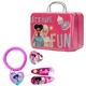Set geanta Barbie cu inel, bratara, accesorii de par foto
