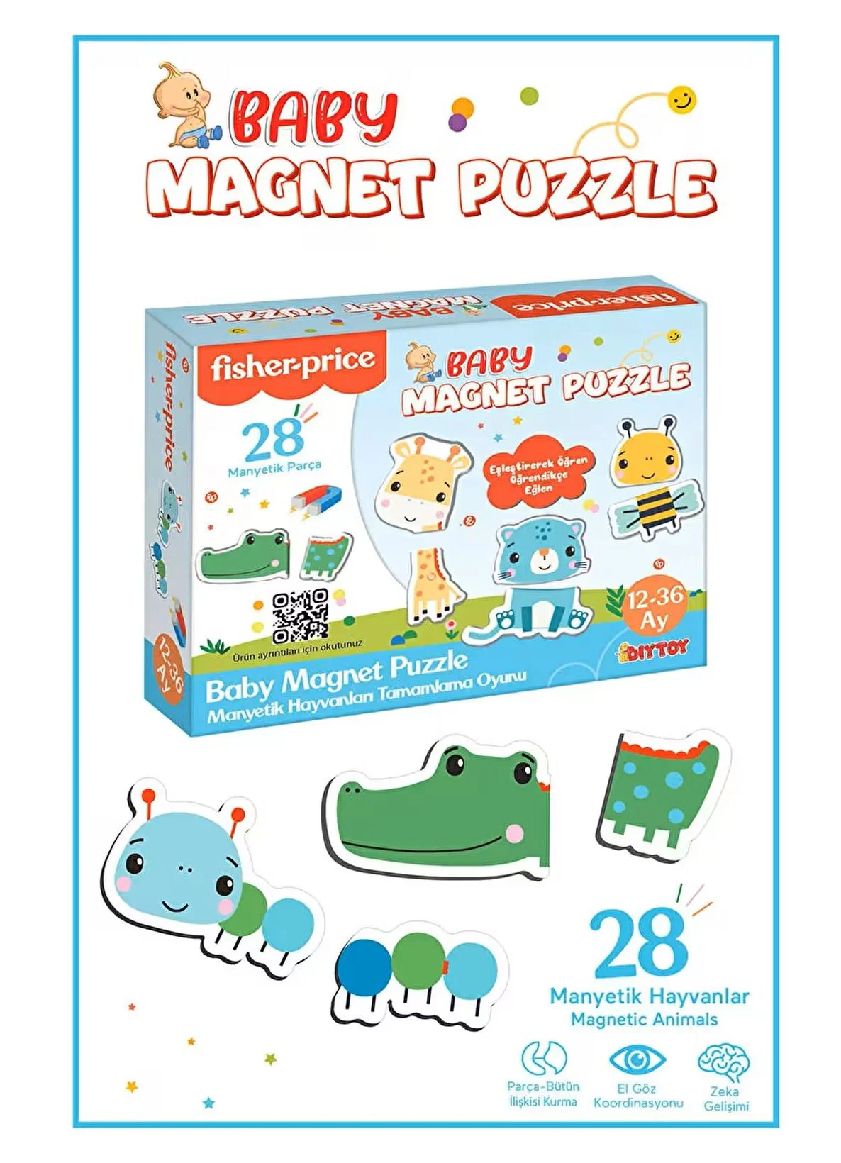 Магнитный пазл Fisher-Price Зверята foto