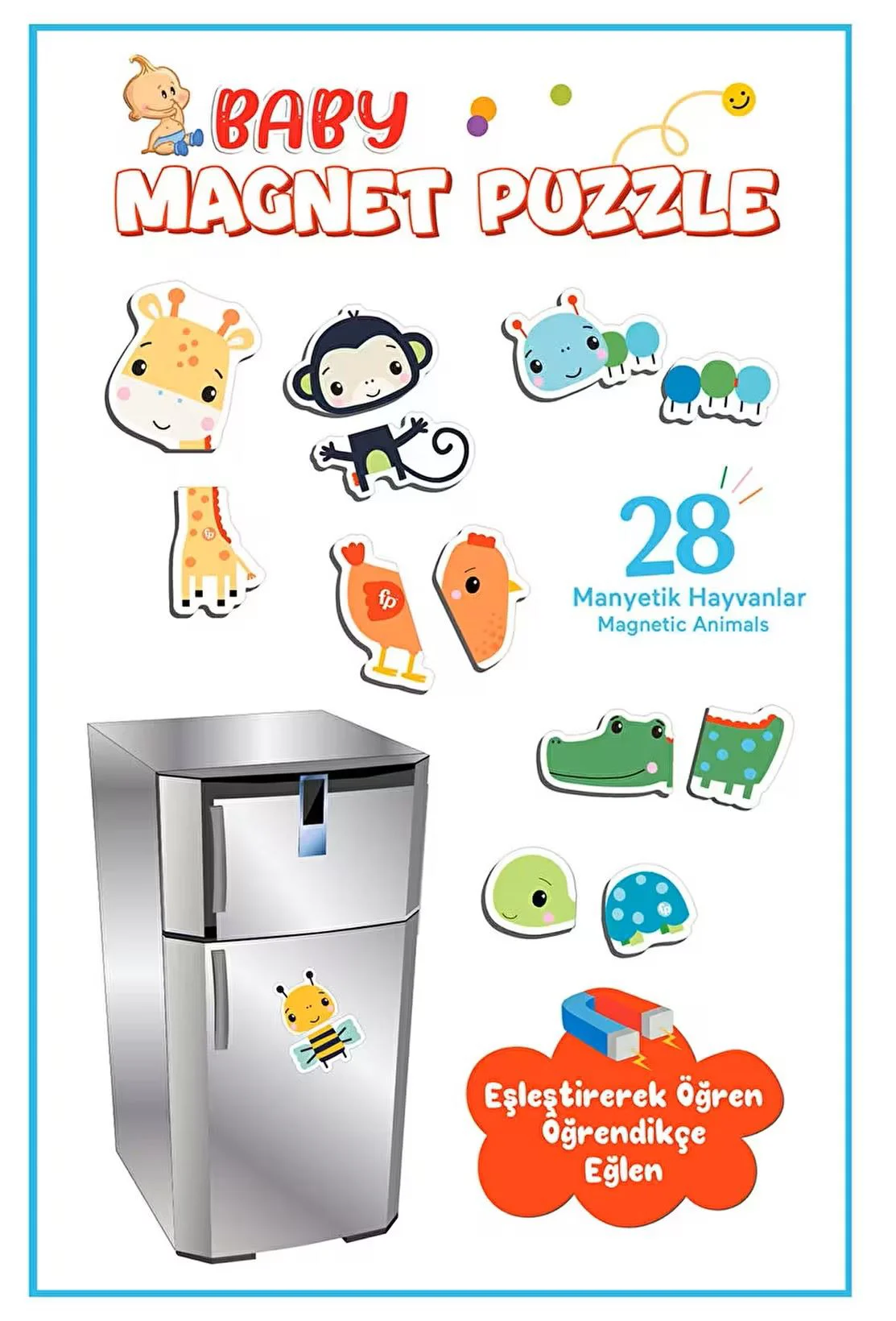Магнитный пазл Fisher-Price Зверята foto