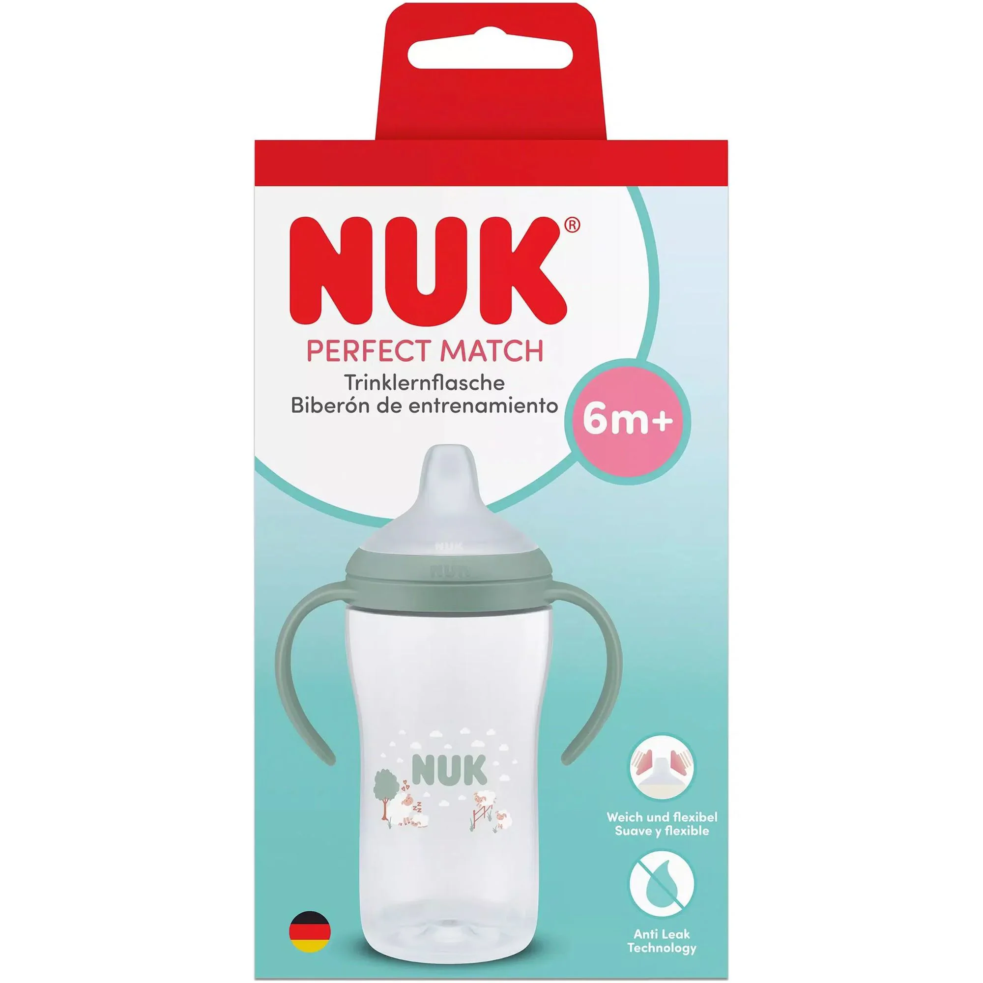 Бутылочка с ручками и насадкой для питья NUK Perfect Match (6+ мес.), 260 мл foto