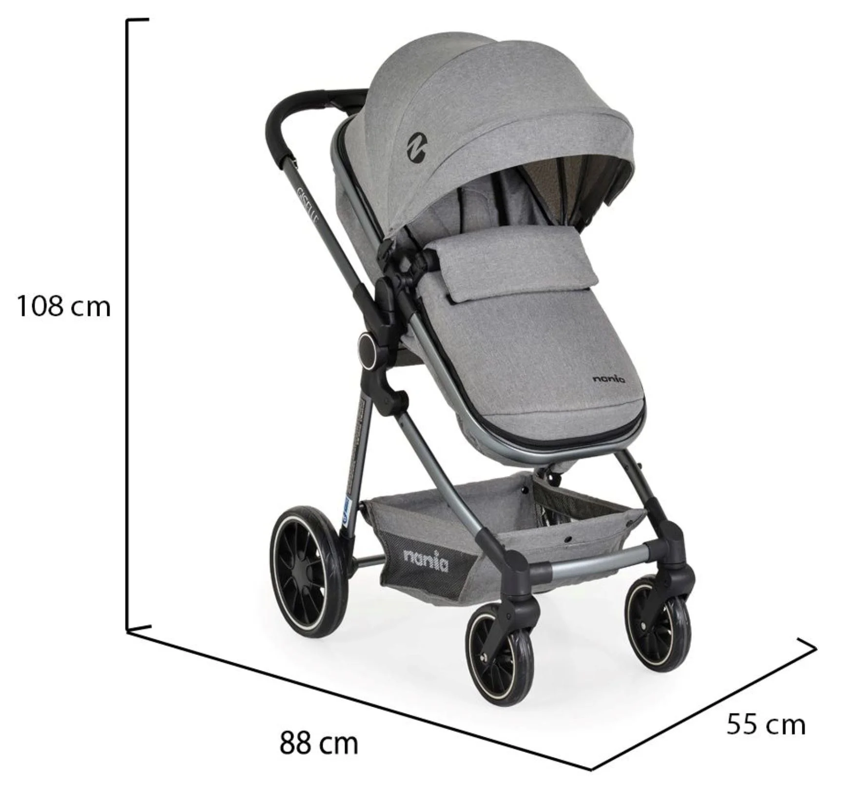 Carucior 2 in 1 Moni Giselle Gri foto