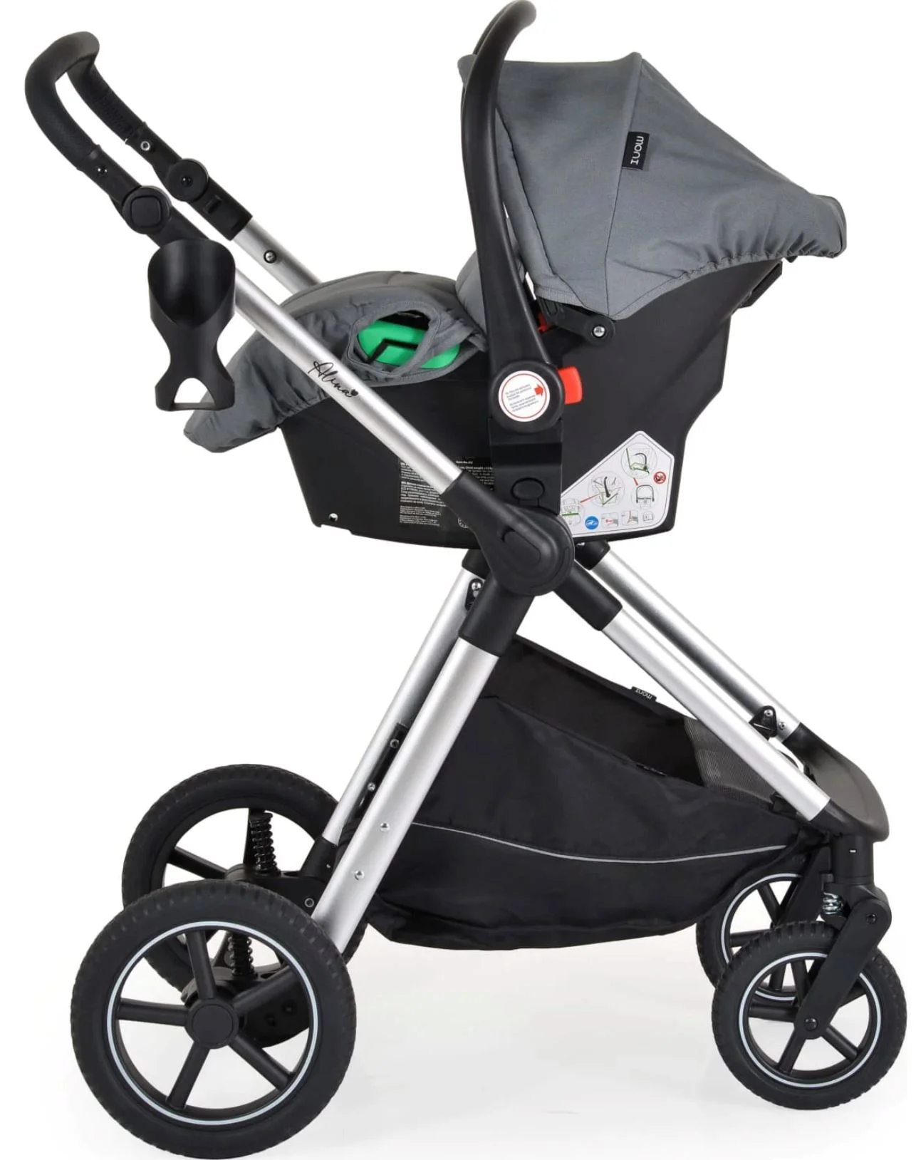 Carucior 3 in 1 Moni Alina Titanium Gri foto
