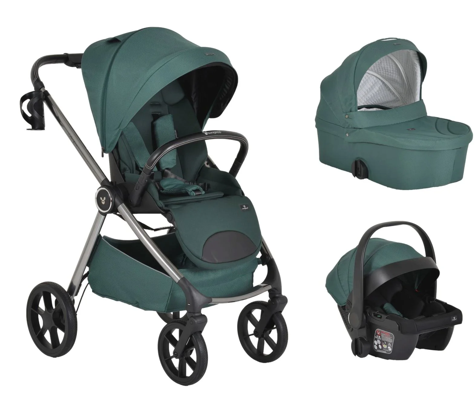 Carucior 3 in 1 Moni Unique Pine Verde foto