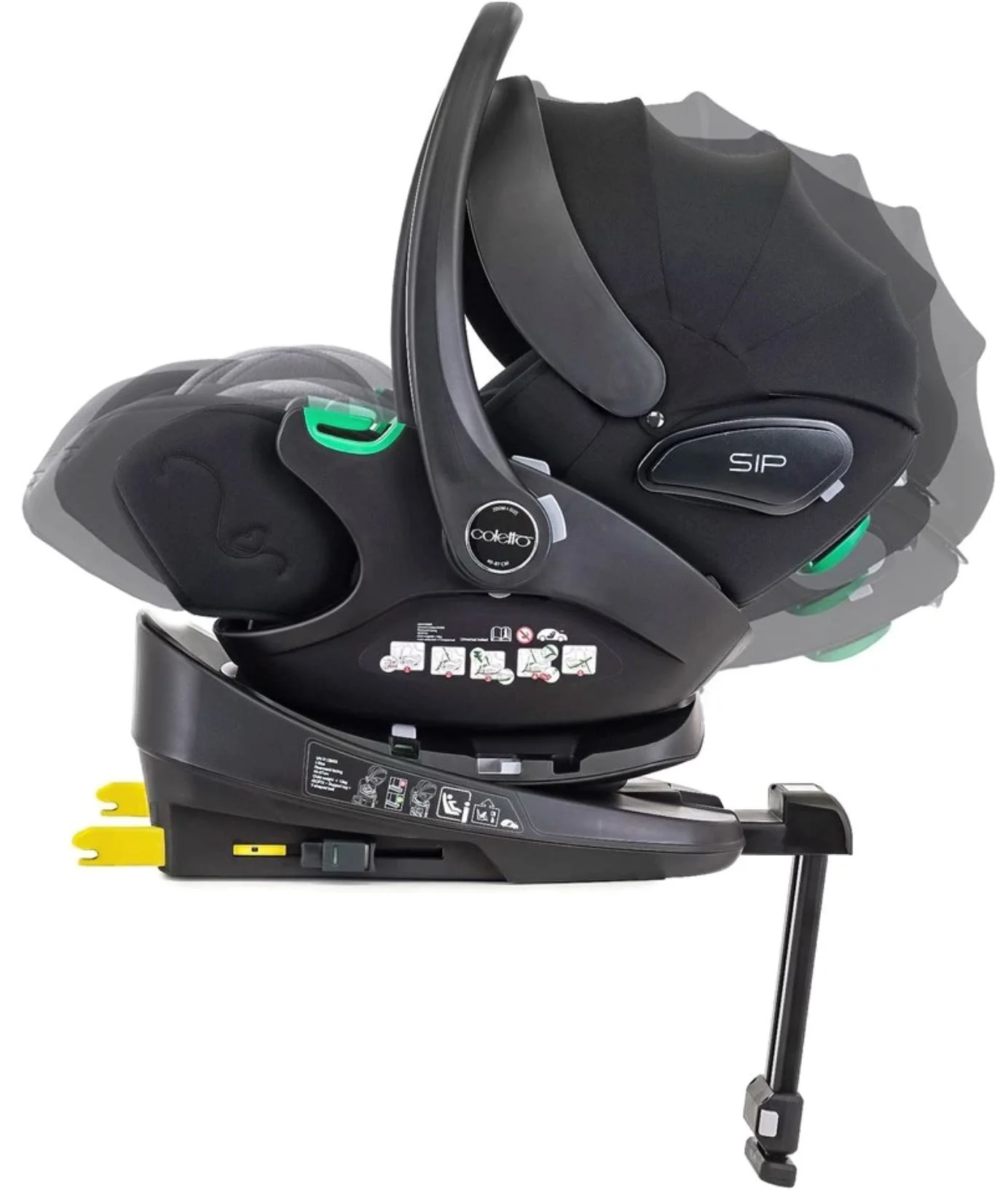 Scoica auto Coletto Isofix Zoom, 0-13 kg, Negru foto