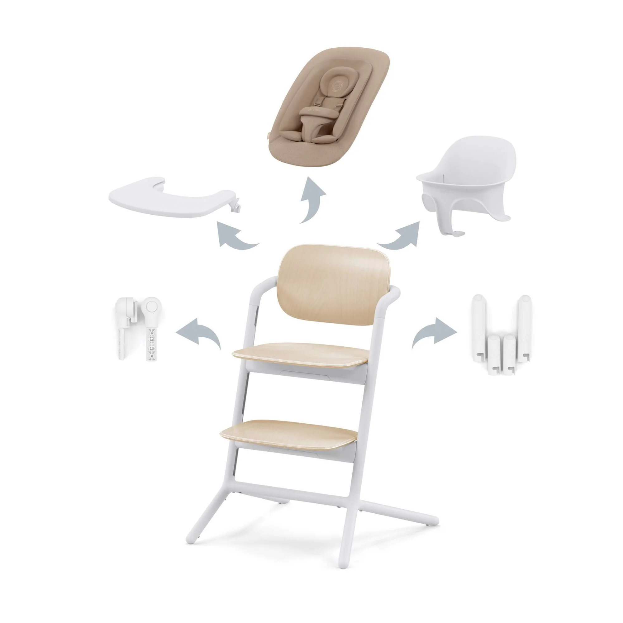 Scaun de masa 4 in 1 Cybex Lemo Sand White foto