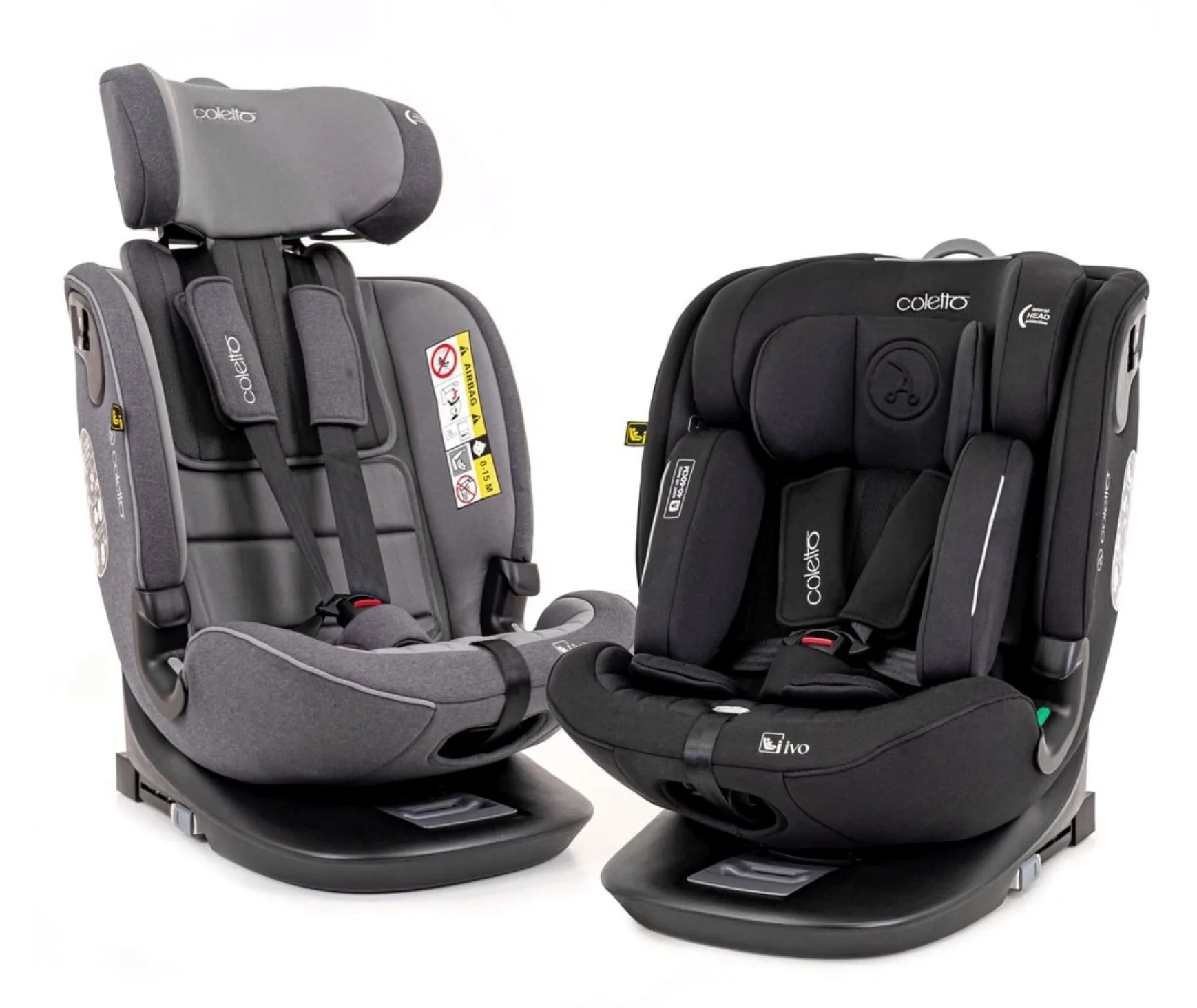Scaun auto rotativ Coletto Ivo, 0-36 kg, Negru foto