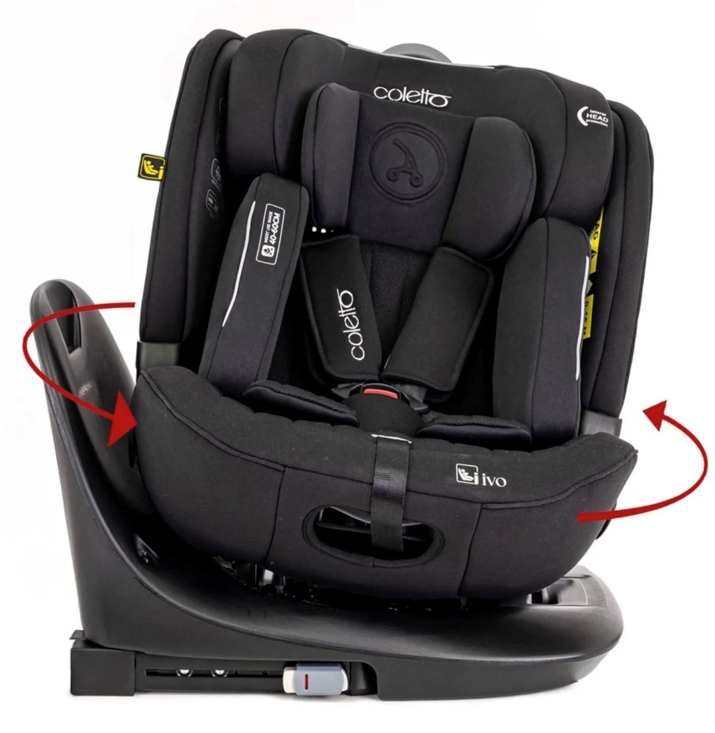 Scaun auto rotativ Coletto Ivo, 0-36 kg, Negru foto