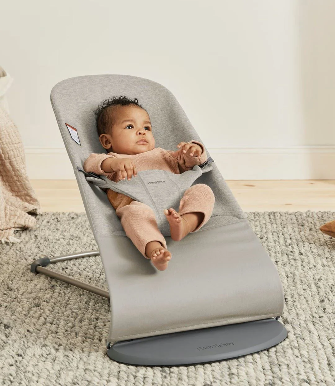 Кресло-шезлонг BabyBjorn Bliss Sand Grey, 3D Jersey foto