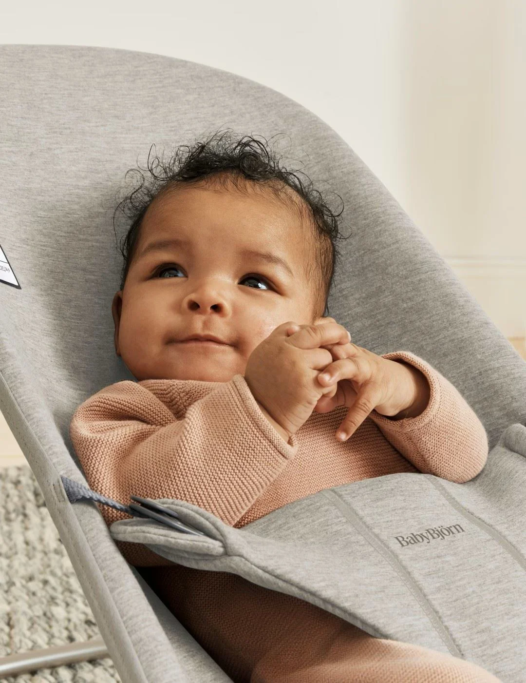 Кресло-шезлонг BabyBjorn Bliss Sand Grey, 3D Jersey foto