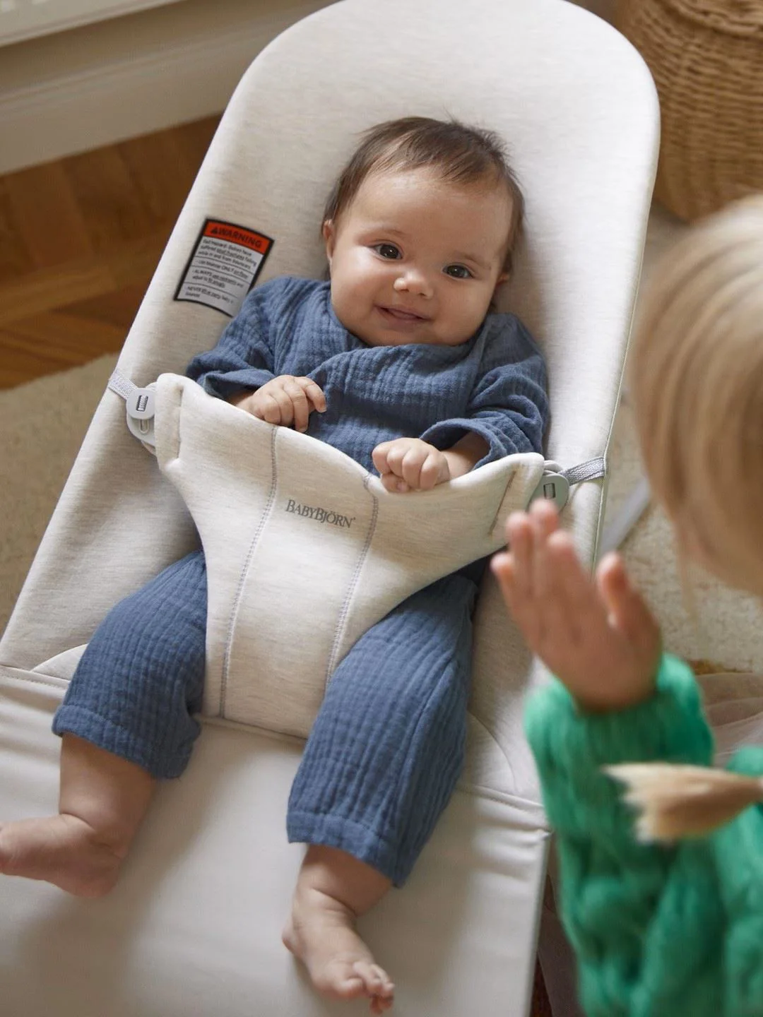 Кресло-шезлонг BabyBjorn Bliss Light Beige, 3D Jersey foto