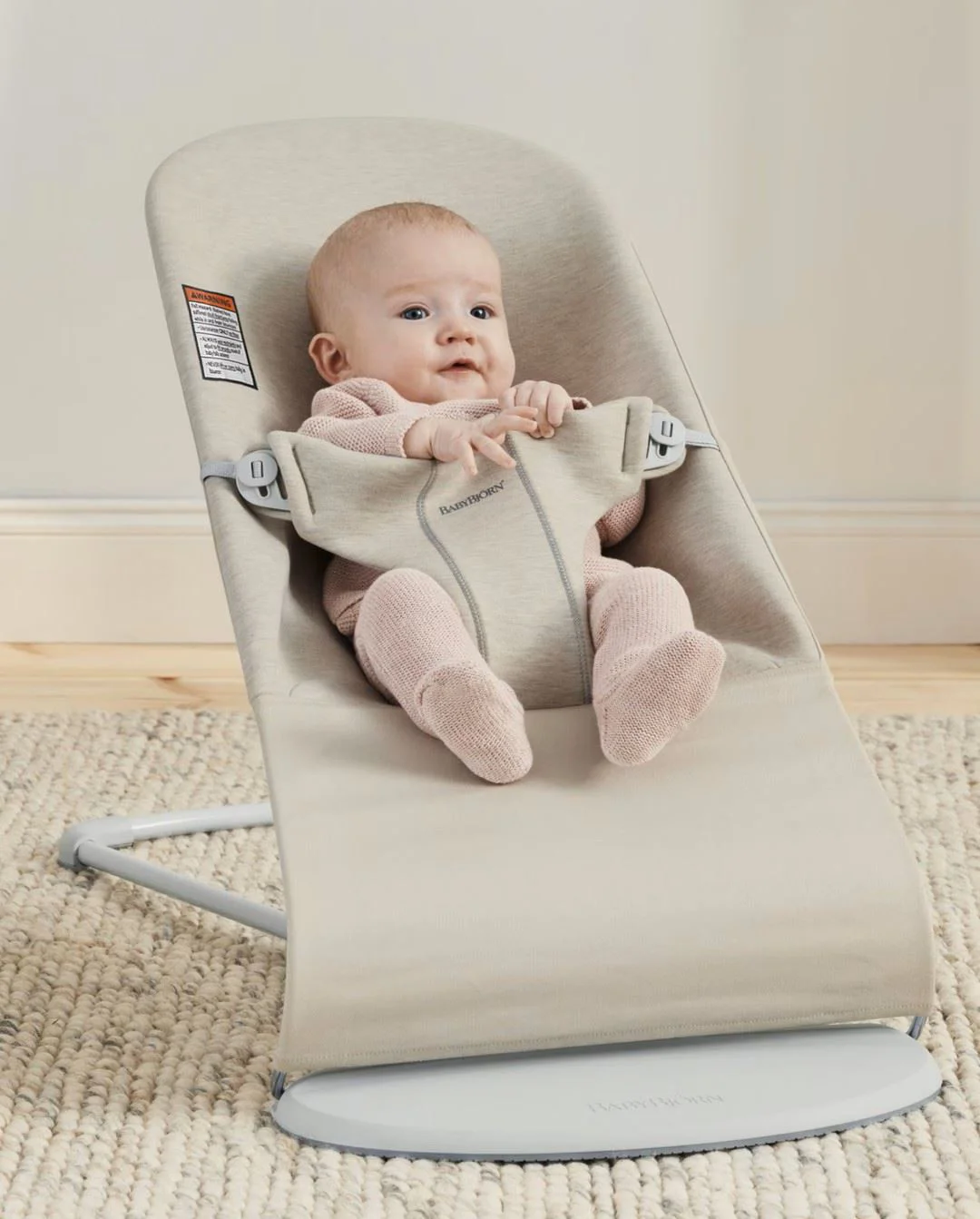 Кресло-шезлонг BabyBjorn Bliss Light Beige, 3D Jersey foto