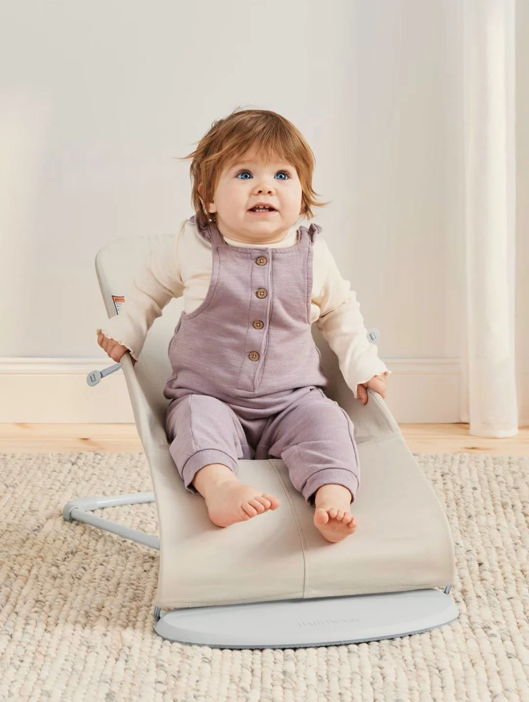 Кресло-шезлонг BabyBjorn Bliss Light Beige, 3D Jersey foto
