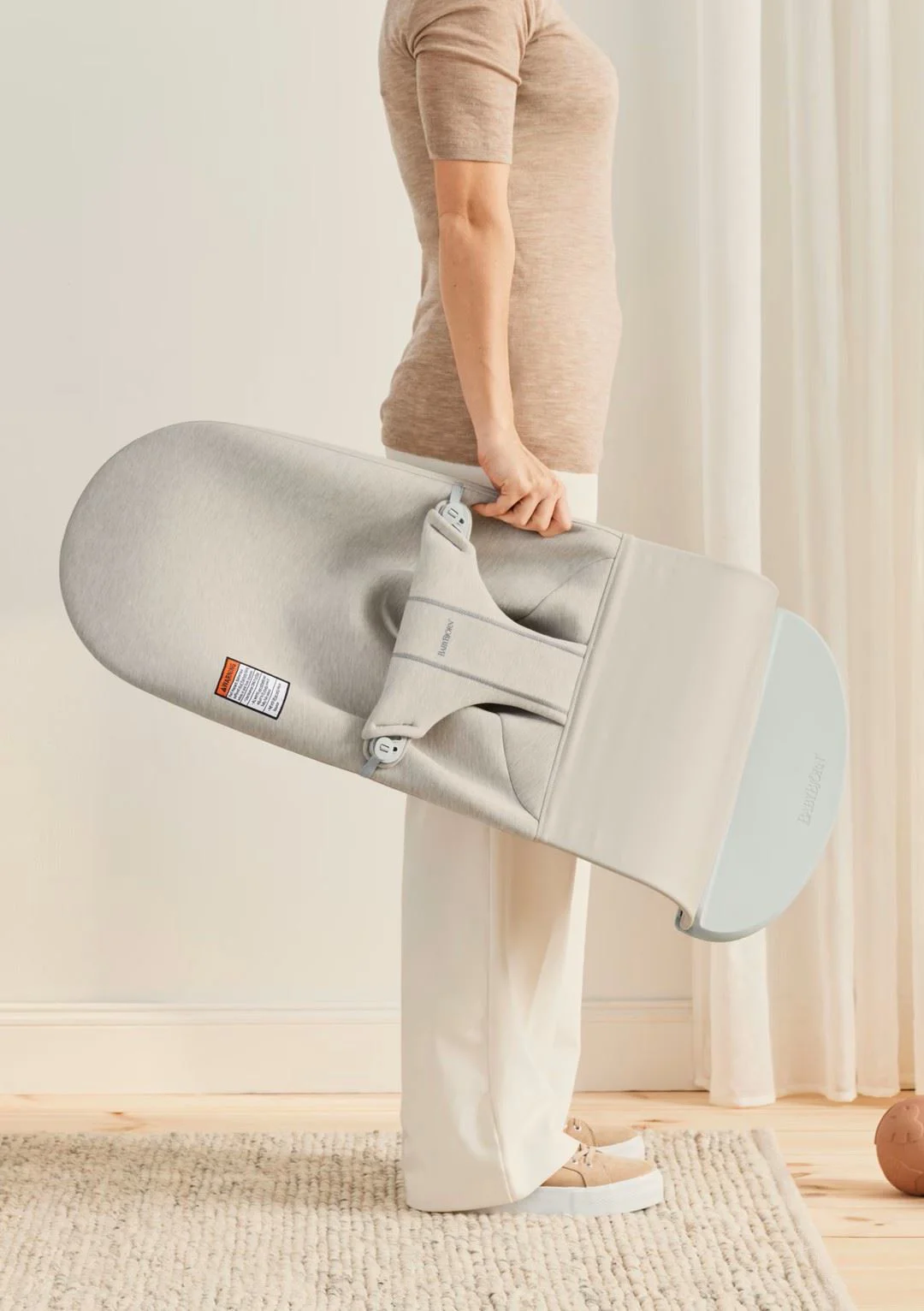 Кресло-шезлонг BabyBjorn Bliss Light Beige, 3D Jersey foto