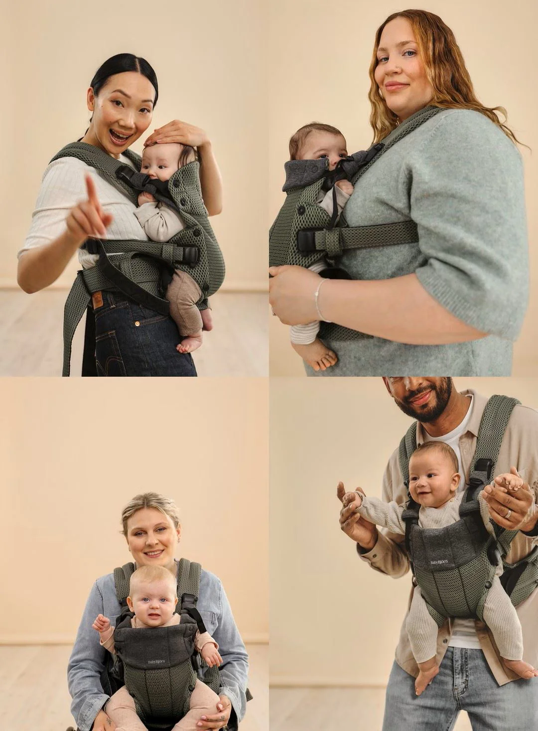 Анатомический мультифункциональный рюкзак-кенгуру BabyBjorn Harmony Dark Green, 3D Mesh foto