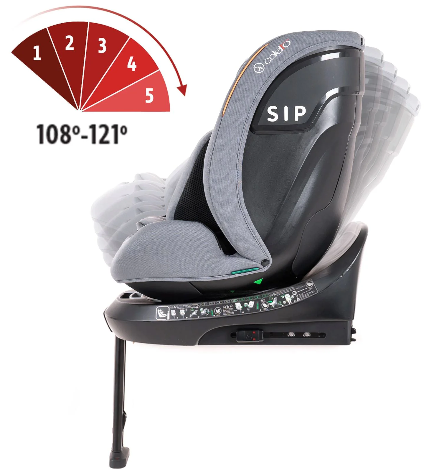 Scaun auto Coletto Isofix Izzy Dark, 0-36 kg Gri foto