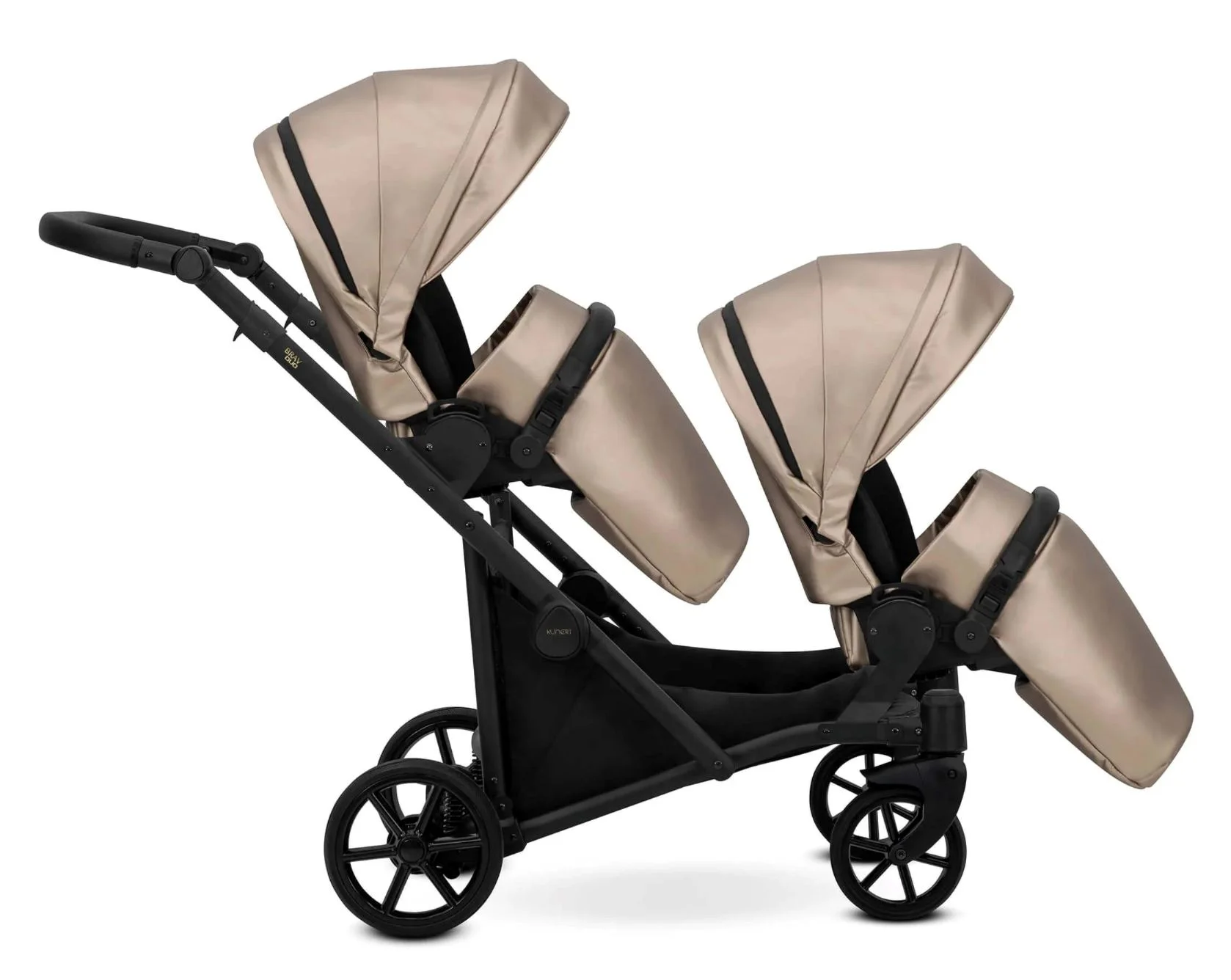 Carucior pentru gemeni 2 in 1 Kunert Brav Duo Eco Cappucino foto