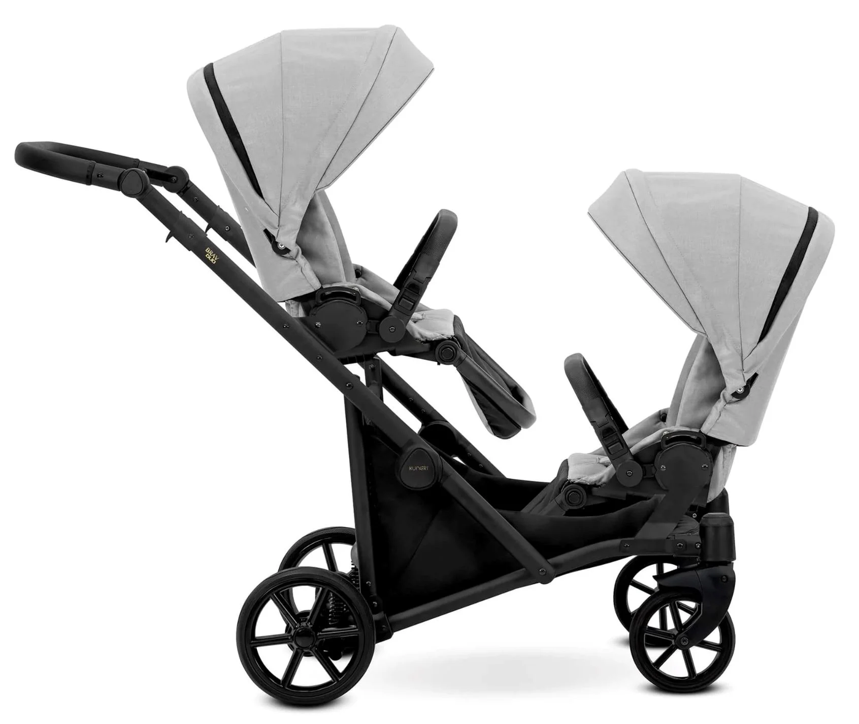 Carucior pentru gemeni 2 in 1  Kunert Brav Duo Eco Negru foto