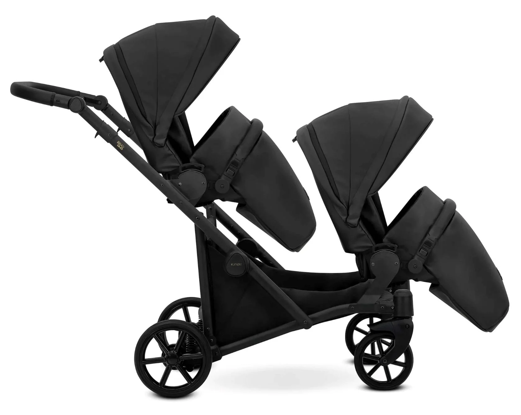 Carucior pentru gemeni 2 in 1  Kunert Brav Duo Eco Negru foto