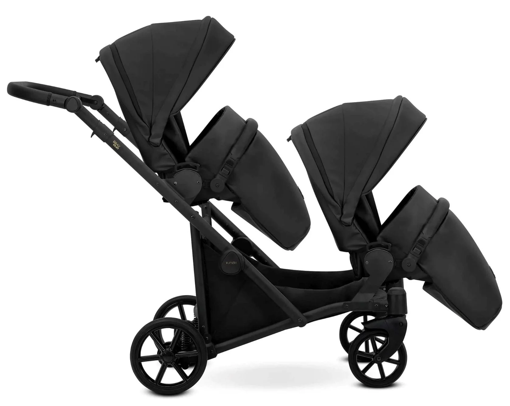 Carucior pentru gemeni 2 in 1 Kunert Brav Duo Negru foto