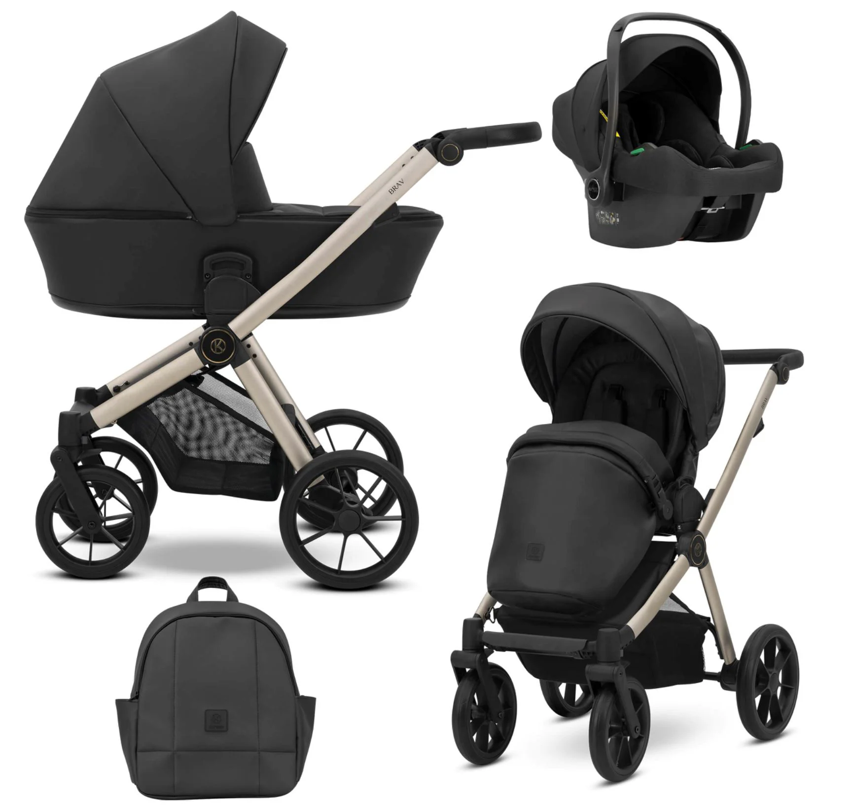 Carucior 2 in 1 Kunert Brav Negru foto