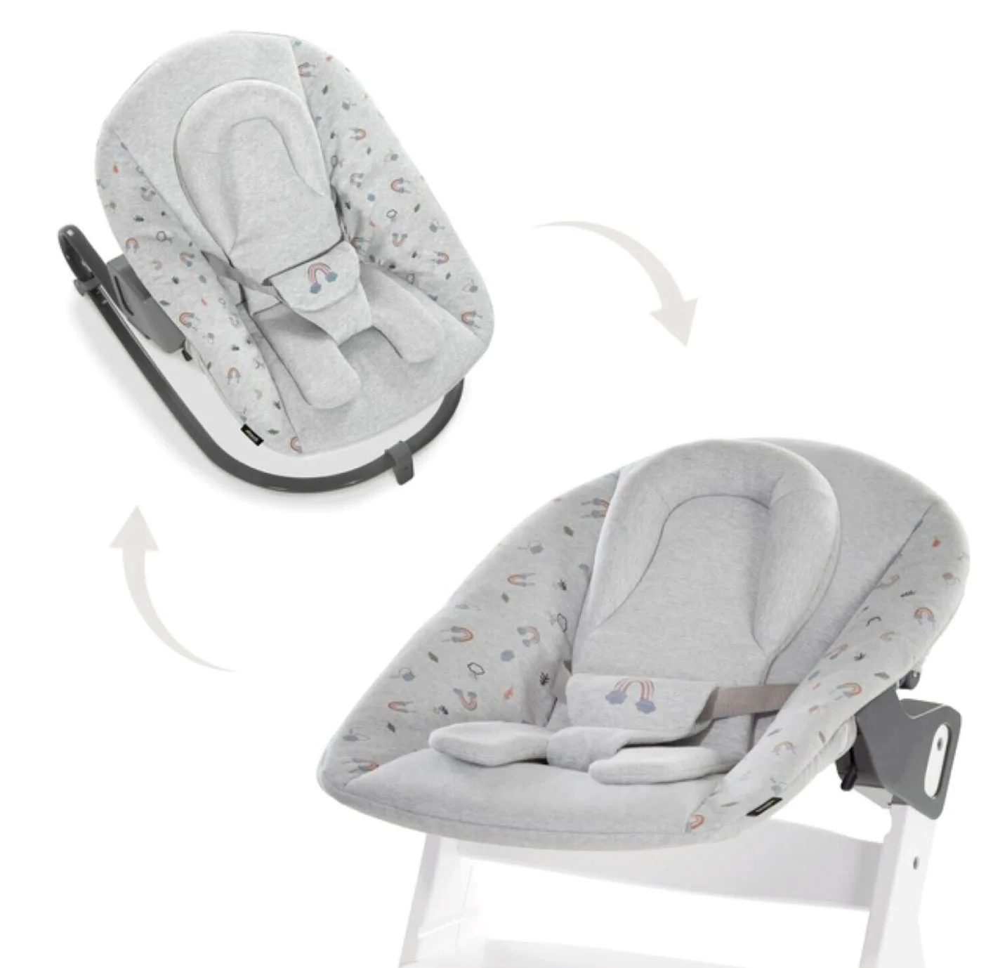Balanosoar 2 in 1 Hauck Alpha Bouncer Premium Rainbow foto