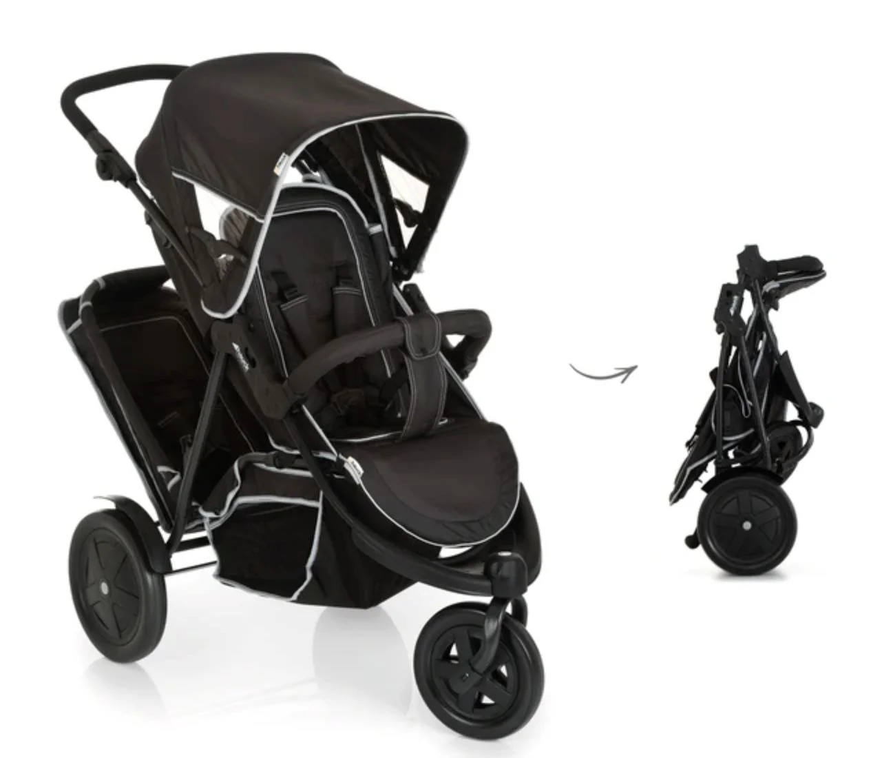 Carucior pentru 2 copii Hauck Freerider Negru foto