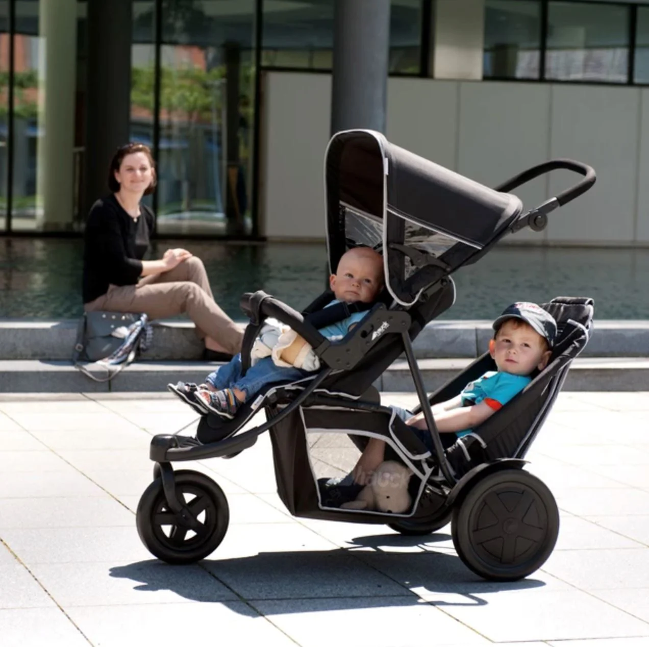 Carucior pentru 2 copii Hauck Freerider Negru foto