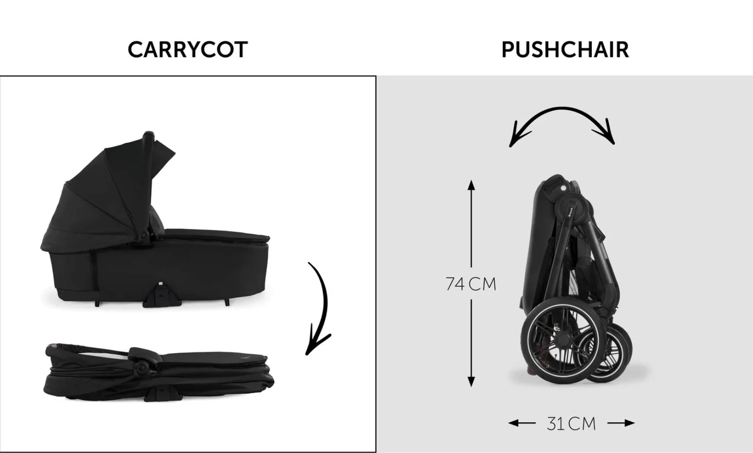 Коляска 2 в 1 Hauck Walk N Care Air Set Черный foto