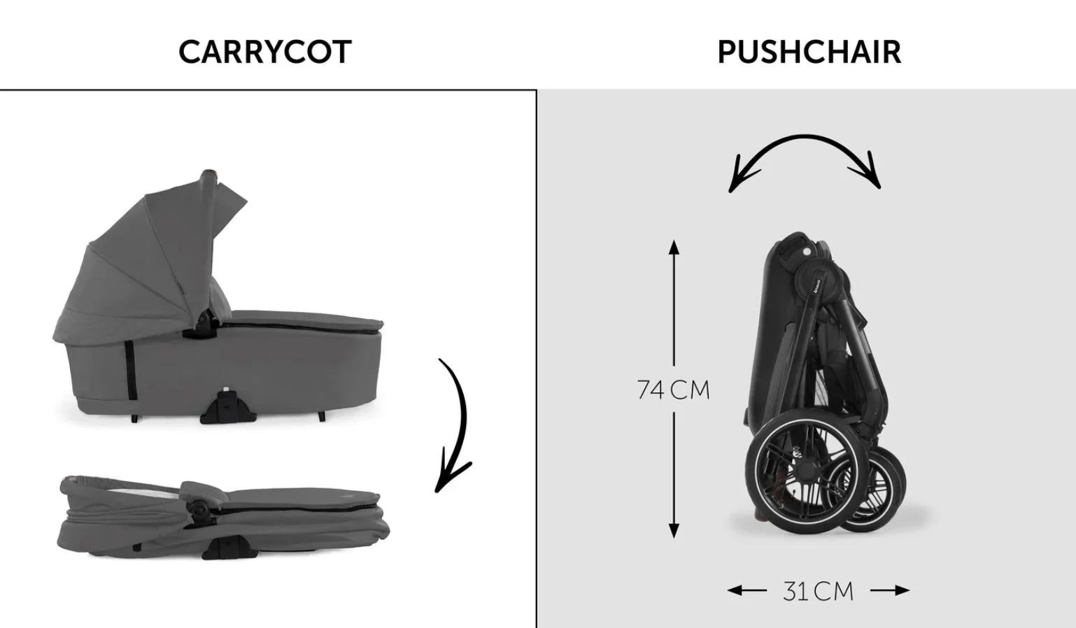 Коляска 2 в 1 Hauck Walk N Care Air Set Серый foto