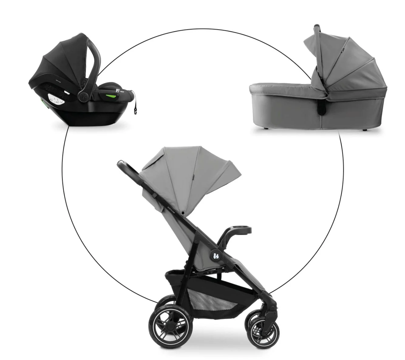 Carucior 3 in 1 Hauck Shop N Care Trioset Gri foto
