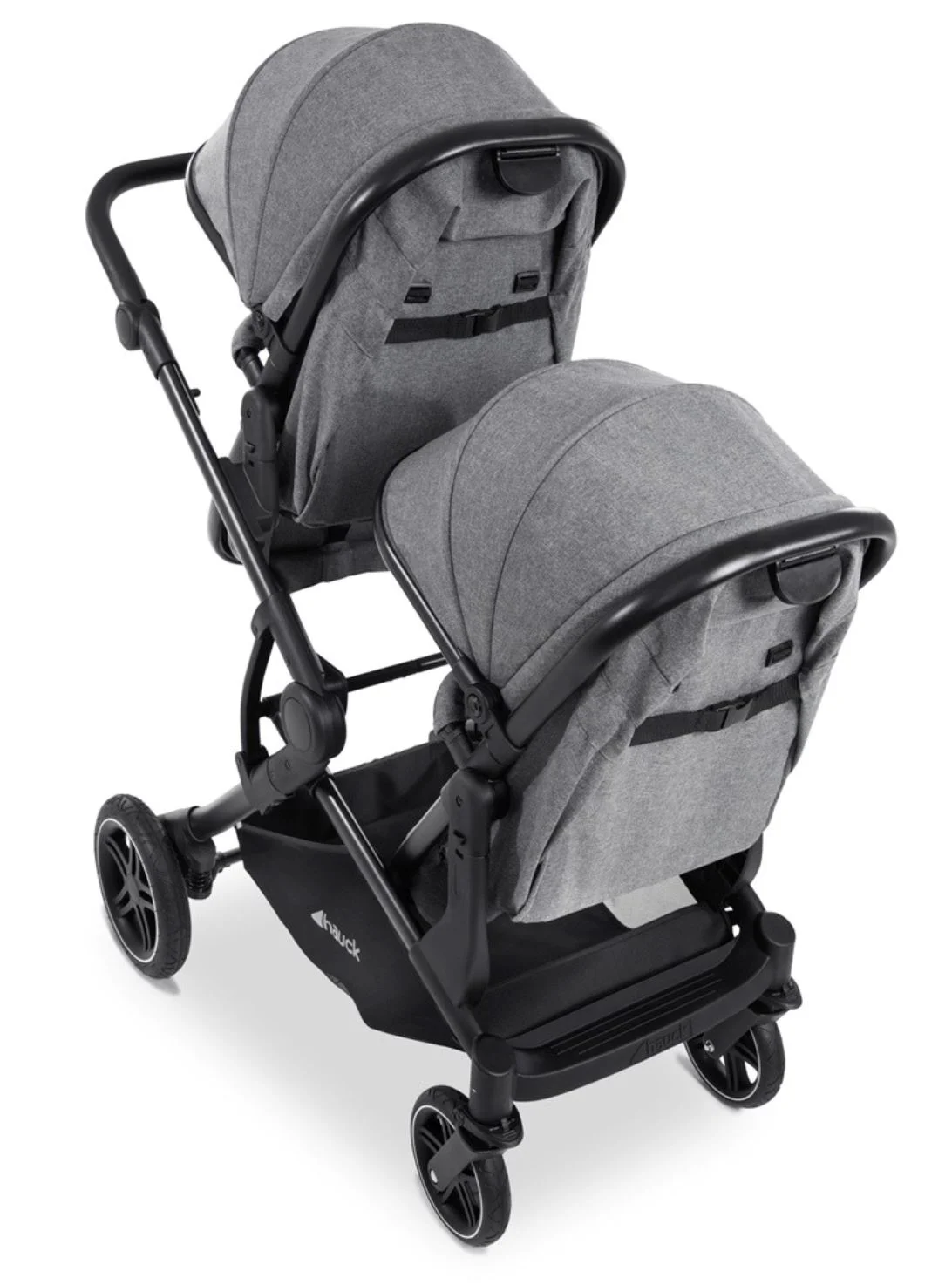 Carucior 2 in 1 pentru gemeni Hauck Atlantic Twin Melange Gri foto