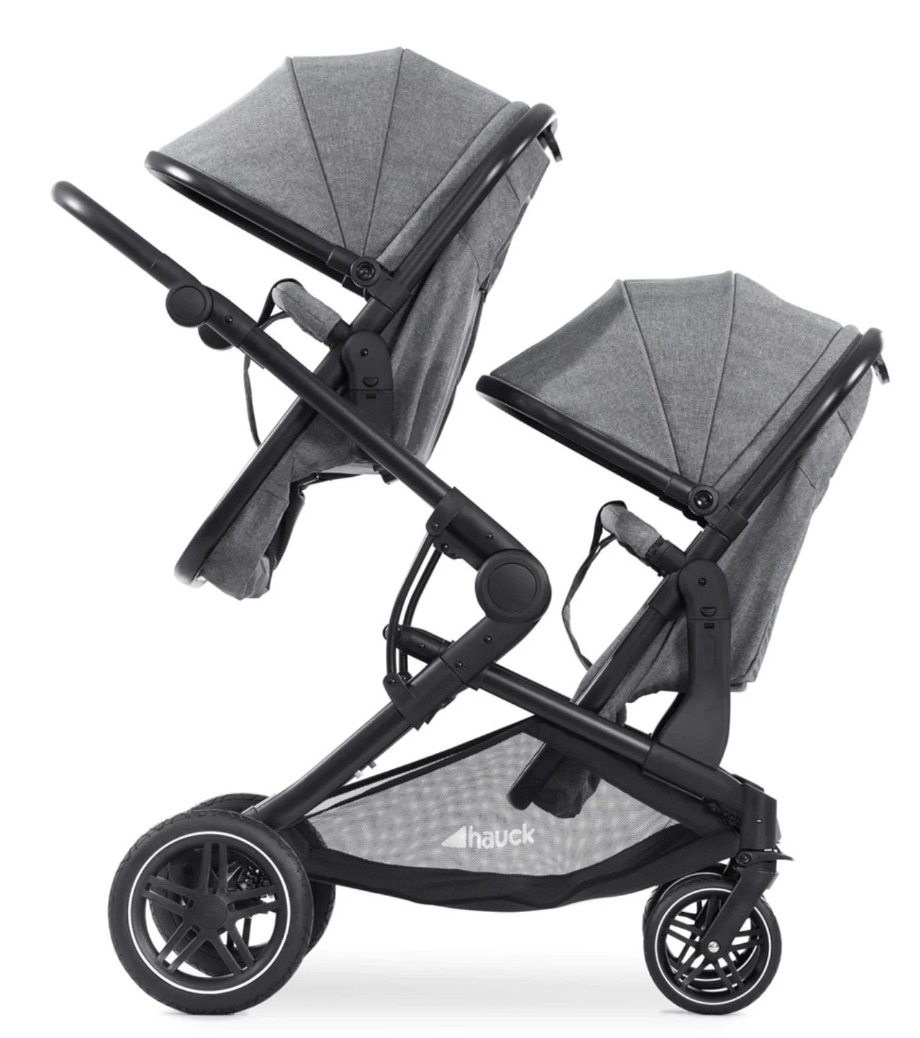 Carucior 2 in 1 pentru gemeni Hauck Atlantic Twin Melange Gri foto