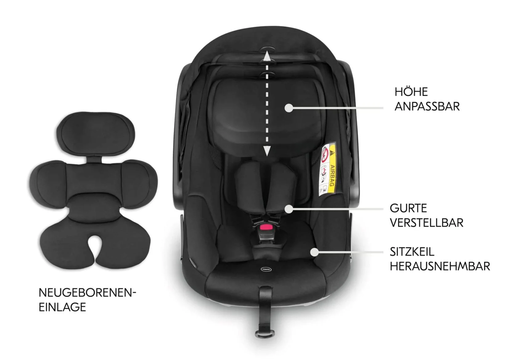 Scoica auto Hauck Isofix Drive N Care Set, 0-13 kg, Negru foto