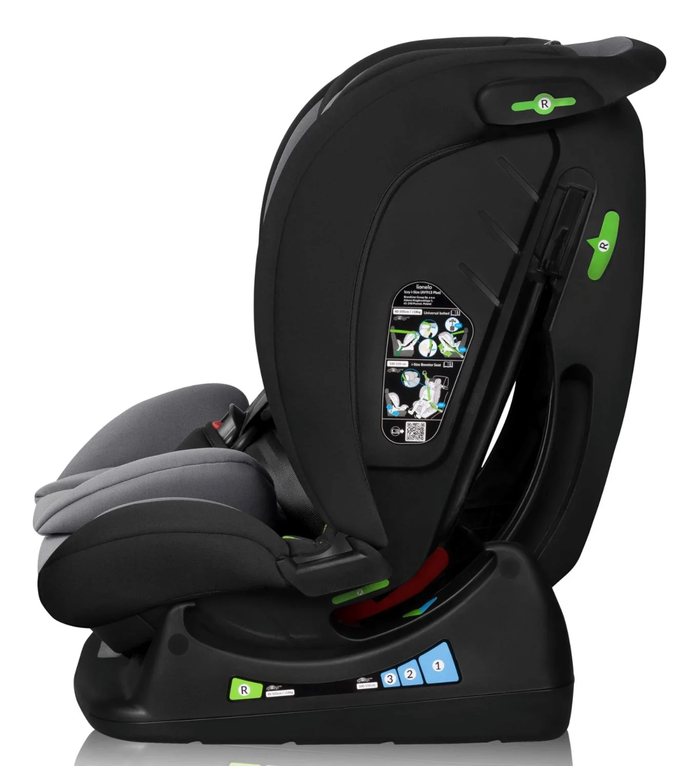 Автокресло Lionelo Izzy, 0-36 кг, Черный foto