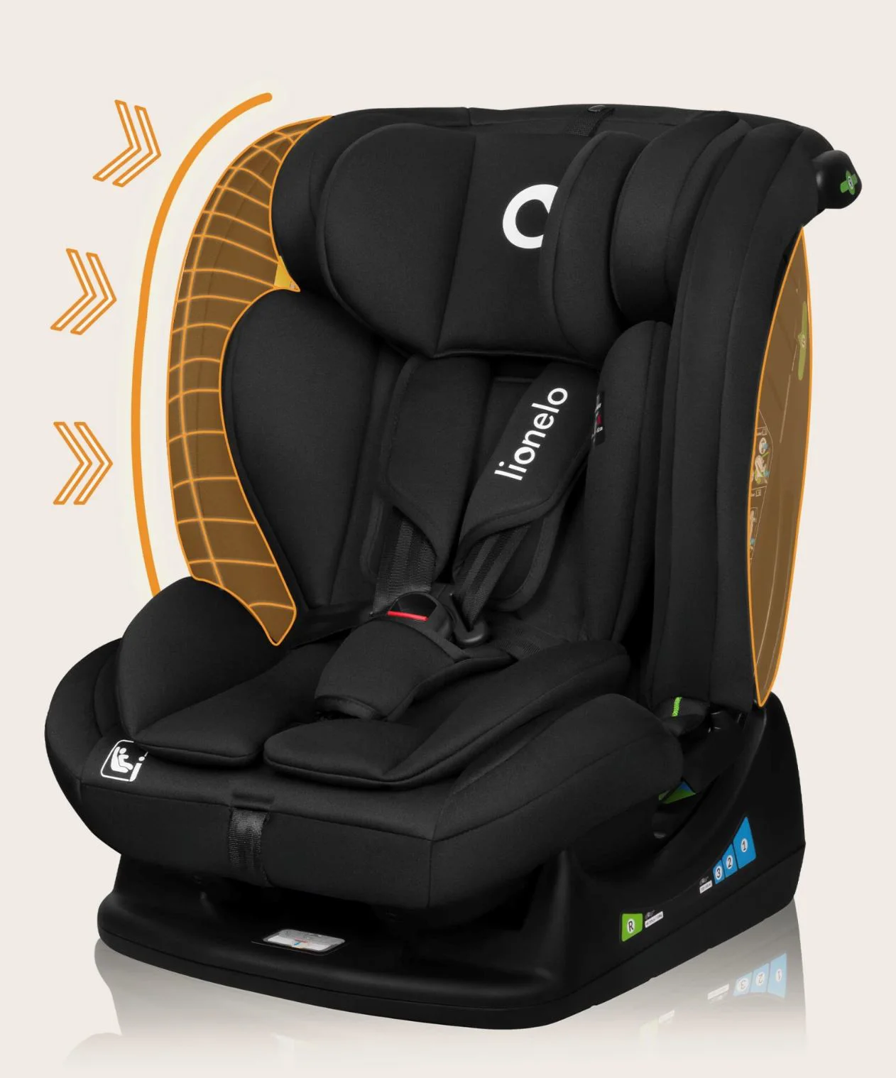 Автокресло Lionelo Izzy, 0-36 кг, Черный foto