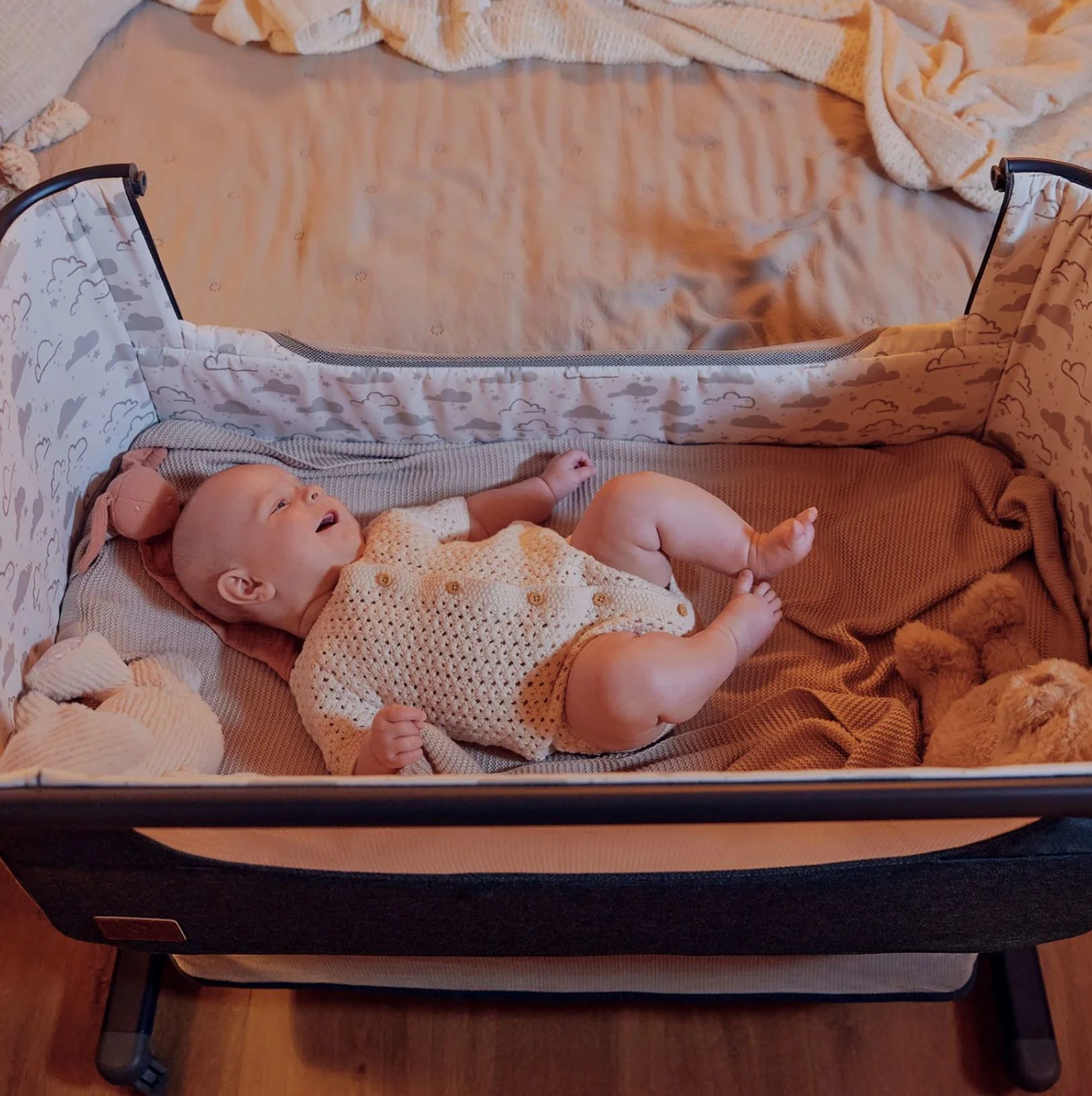 Patuc co-sleeper Lionelo Timon cu saltea foto