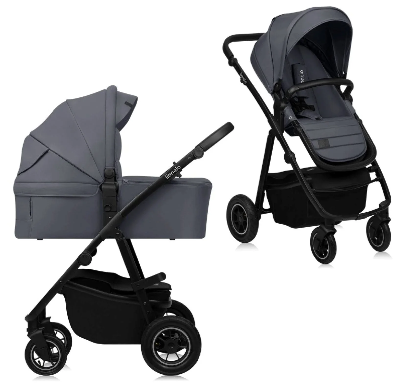 Carucior 2 in 1 Lionelo Amber Plus Grey Graphite foto