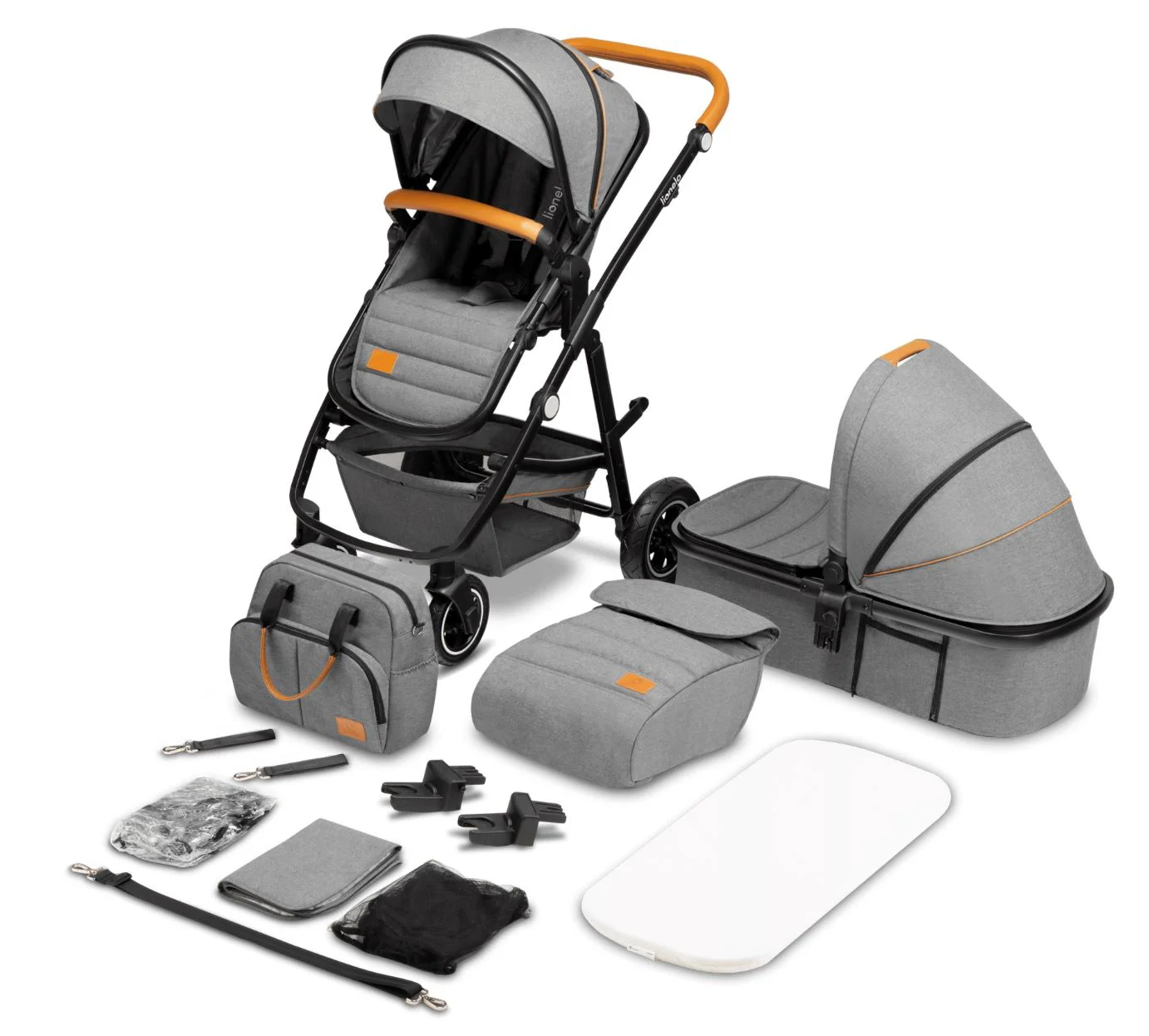 Carucior 2 in 1 Lionelo Amber Stone Gri foto