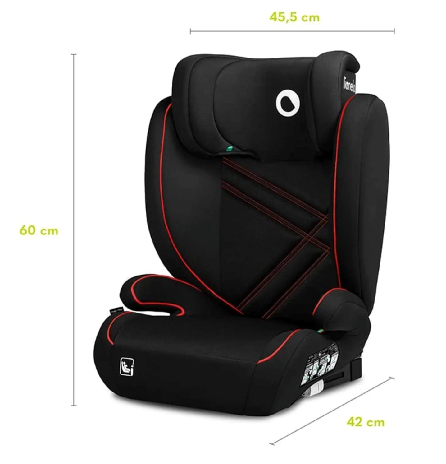 Автокресло Lionelo Isofix Hugo Sporty Черный/Красный foto