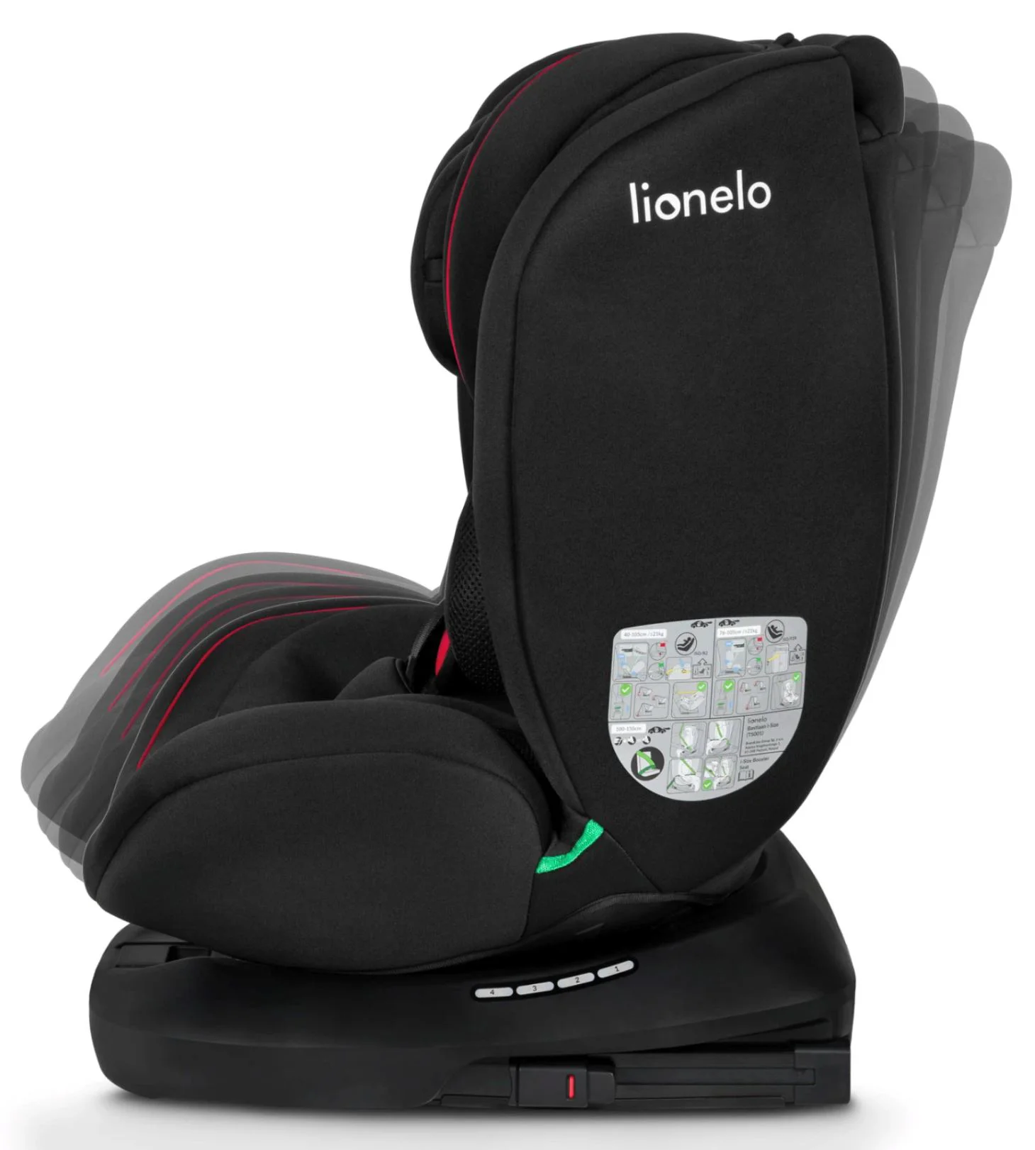 Автокресло Lionelo Isofix Bastiaan, 0–36 кг, Красное foto