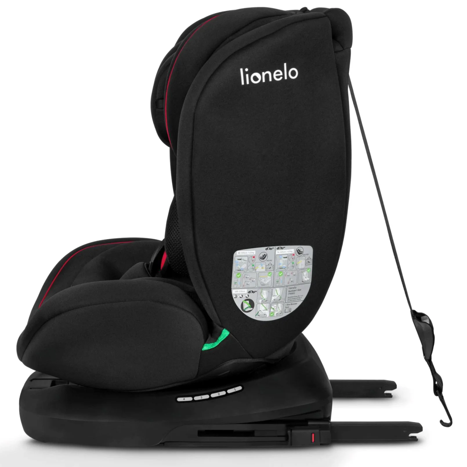 Автокресло Lionelo Isofix Bastiaan, 0–36 кг, Красное foto