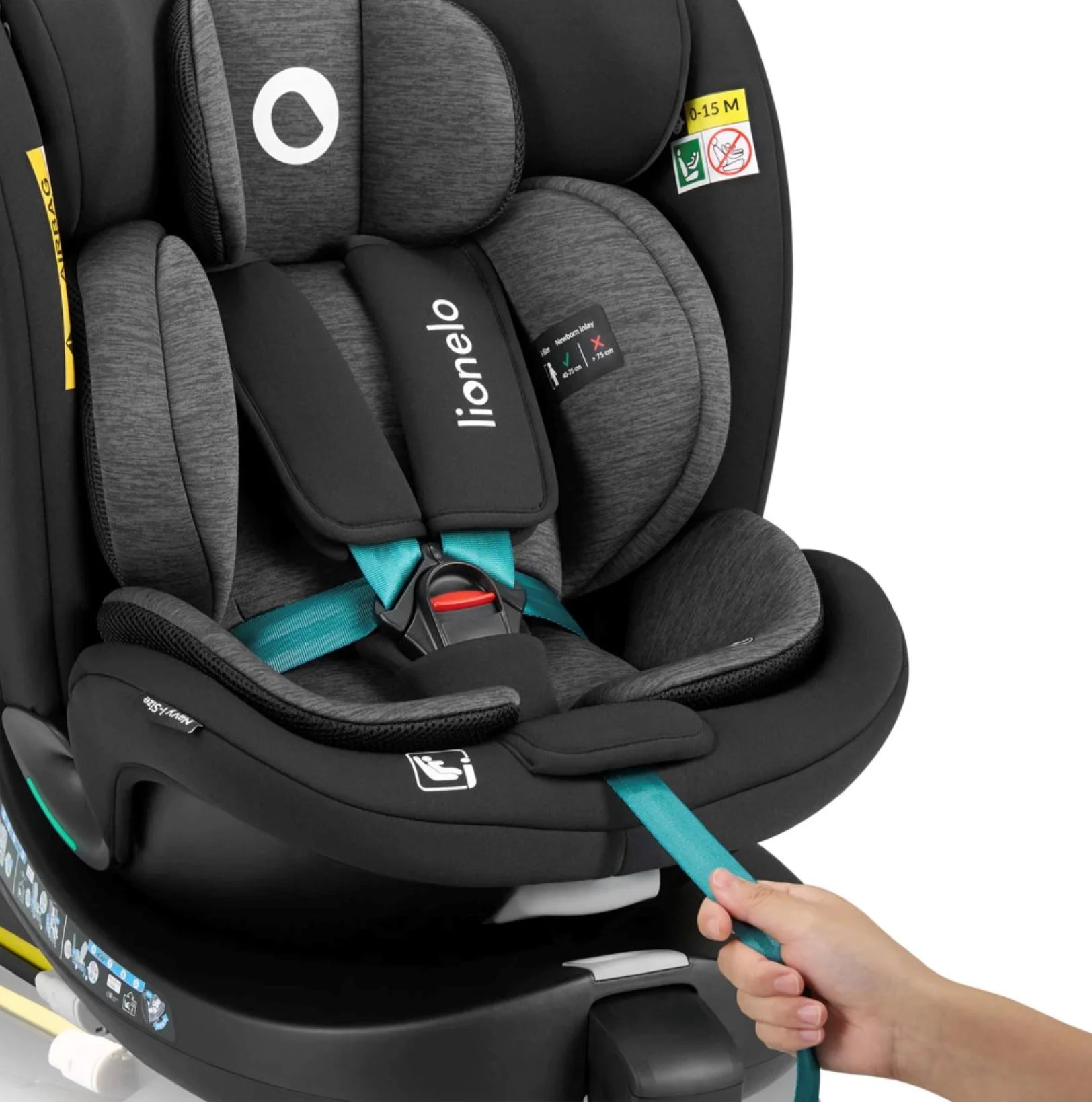 Автокресло Lionelo Isofix Navy, вращающееся 360, 0‑36 кг Черное foto