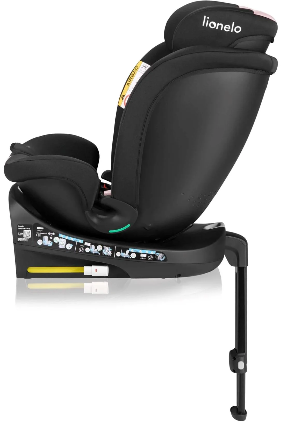 Scaun auto Lionelo Navy, rotativ 360, 0-36 kg Negru-roz foto