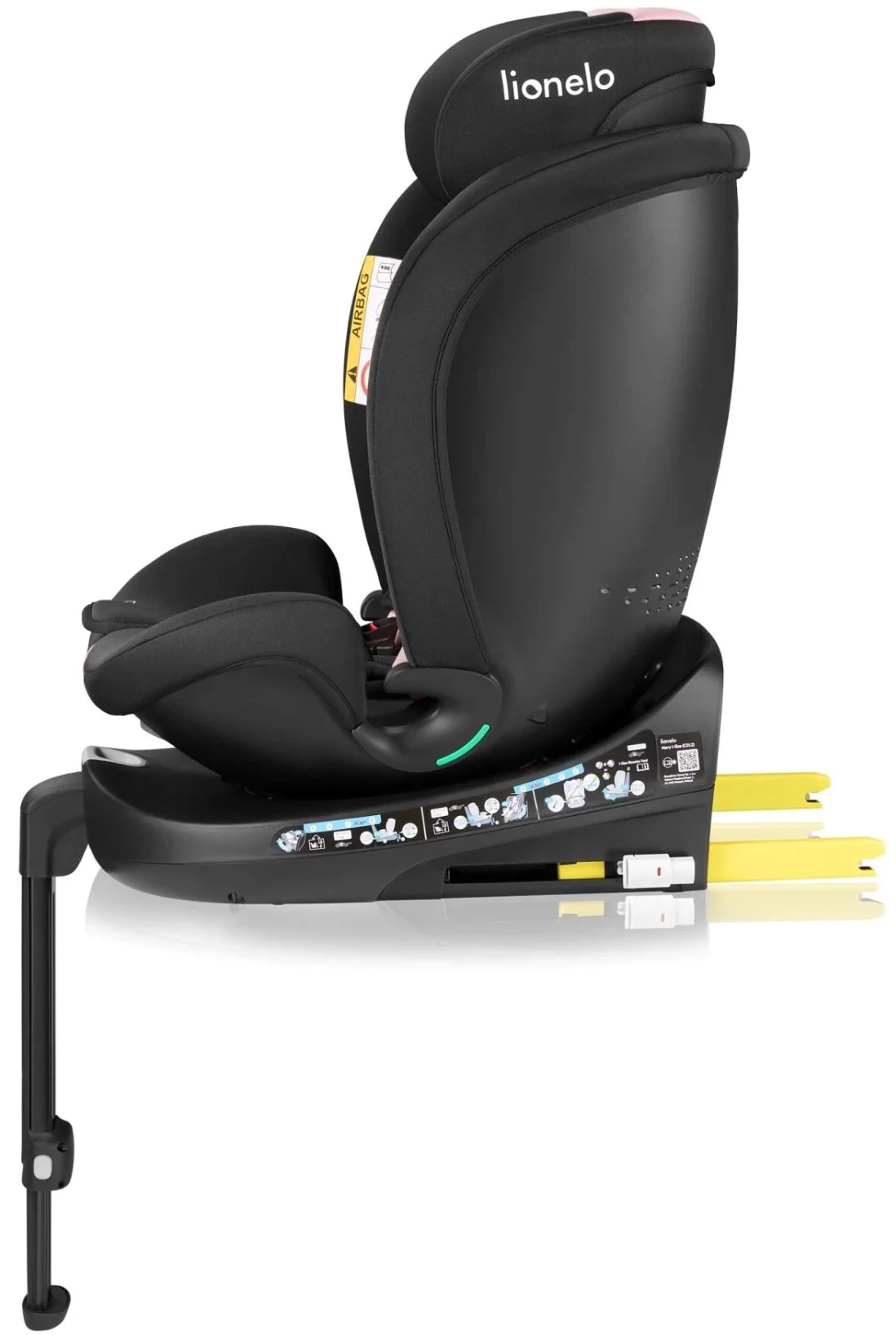 Scaun auto Lionelo Navy, rotativ 360, 0-36 kg Negru-roz foto